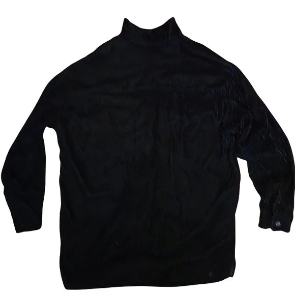 True Vtg Whimsigoth Velveteen Button Up Fairy Witchy Goth Vampy Collared Shirt - Picture 3 of 9